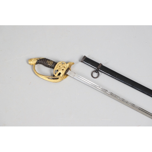 97 - PRUSSIAN SENIOR INFANTRY OFFICER'S 1889 PATTERN SWORD AND SCABBARD. A fine quality sword with an unu... 