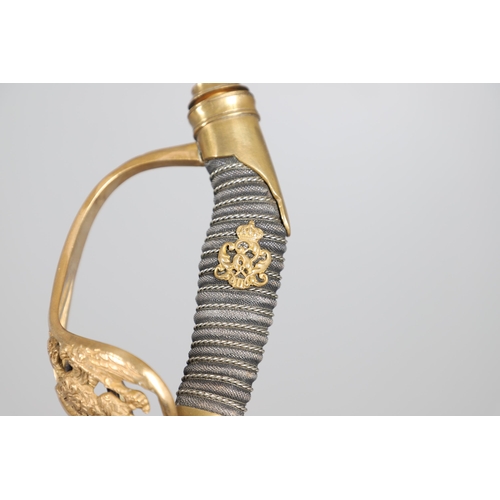 98 - A PRUSSIAN IMPERIAL INFANTRY OFFICER'S 1889 PATTERN SWORD AND SCABBARD. With an 84 cm pointed, singl... 