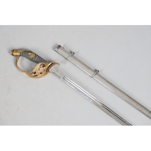 98 - A PRUSSIAN IMPERIAL INFANTRY OFFICER'S 1889 PATTERN SWORD AND SCABBARD. With an 84 cm pointed, singl... 