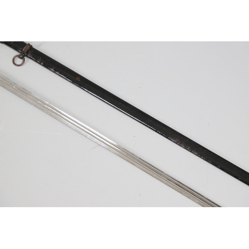 99 - A PRUSSIAN IMPERIAL INFANTRY OFFICER'S 1889 PATTERN SWORD AND SCABBARD. With a 85 cm pointed single ... 