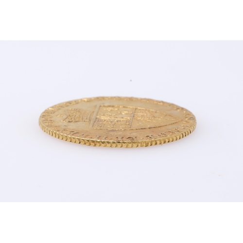 1085 - A GEORGE III 'SPADE' GUINEA, 1787. A George III Guinea, fifth laureate and draped bust r. Reverse wi... 