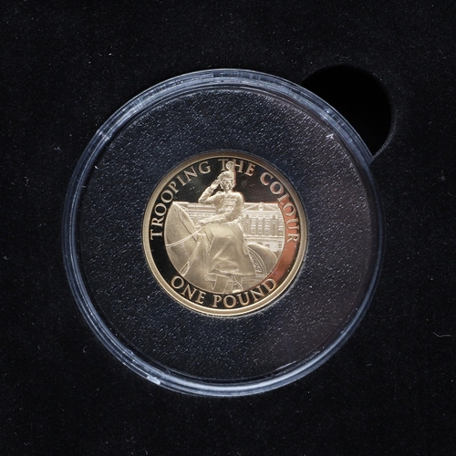 1236 - AN ELIZABETH II JERSEY THREE COIN TROOPING THE COLOUR GOLD SET. 2022. The Trooping the Colour gold f... 