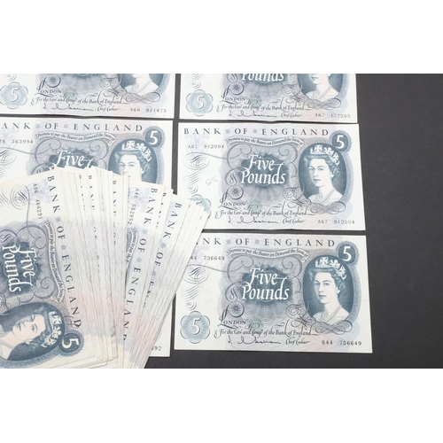 601 - A COLLECTION OF 42 BANK OF ENGLAND SERIES 'C' FIVE POUND NOTES. A collection of 42 Series 'C' portra... 