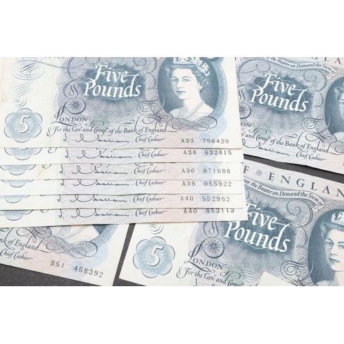 601 - A COLLECTION OF 42 BANK OF ENGLAND SERIES 'C' FIVE POUND NOTES. A collection of 42 Series 'C' portra... 