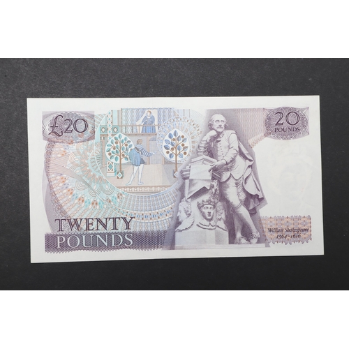 602 - A SERIES D TWENTY POUND BANKNOTE SIGNED J.B.PAGE. A 1970 £20 series 'D' banknote, first series A07 4... 