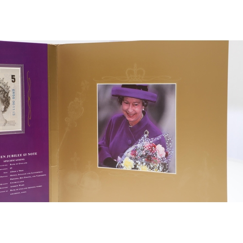 605 - TWO CONSECUTIVE GOLDEN JUBILEE PRESENTATION ROYAL MINT COIN AND NOTE SETS. Royal Mint presentation s... 