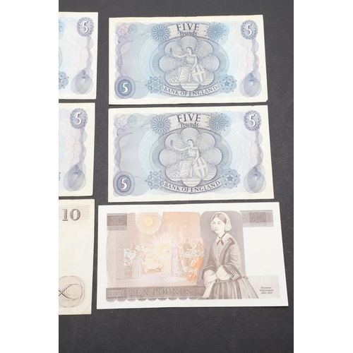 609 - A COLLECTION OF BANK OF ENGLAND BANKNOTES TO INCLUDE TEN POUND NOTES. A collection of banknotes incl... 