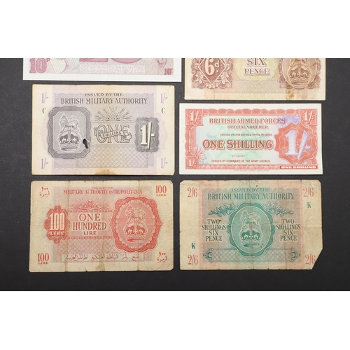 610 - A COLLECTION OF BRITISH MILITARY ISSUE BANKNOTES. A collection of eight notes to include 6d British ... 