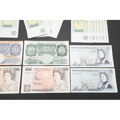 611 - A COLLECTION OF ELIZABETH II BANKNOTES TO INCLUDE A FIFTY POUND NOTE. A collection of banknotes comp... 