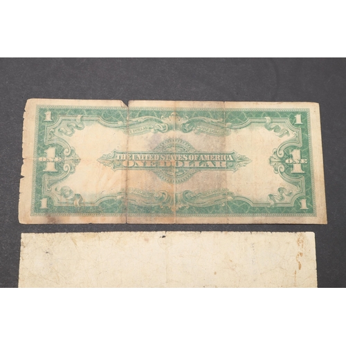 613 - A CONFEDERATE STATES RICHMOND FIVE DOLLAR NOTE AND A ONE DOLLAR NOTE. A Confederate States of Americ... 