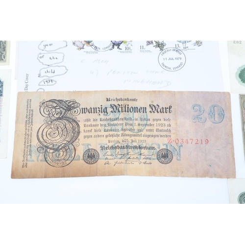 620 - A SMALL COLLECTION OF BANKNOTES TO INCLUDE SEVENTEEN CONSECUTIVE TEN SHILLING NOTES. A collection of... 