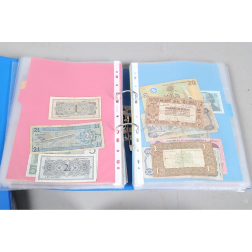 622 - AN EXTENSIVE COLLECTION OF WORLD BANKNOTES. Three albums of World Banknotes, numerous countries to i... 