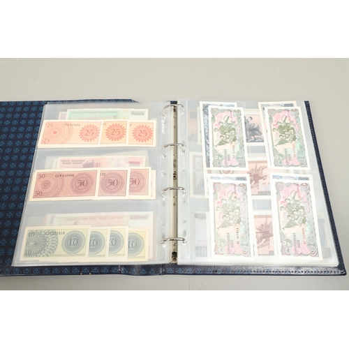 623 - AN ALBUM OF OVER 150 WORLD BANK NOTES TO INCLUDE INDONESIA, IRAQ, CAMBODIA, ISRAEL AND OTHER COUNTRI... 