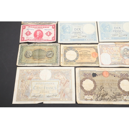 624 - A MIXED COLLECTION OF WORLD BANKNOTES. A collection of World banknotes to include examples from Fran... 