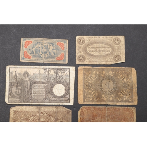 625 - A COLLECTION OF EARLY ITALIAN BANKNOTES. A collection of eight banknotes to include notes from 'Banc... 