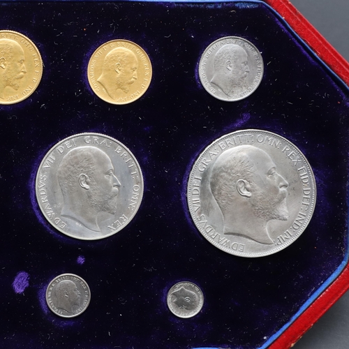 631 - AN EDWARD VII ELEVEN COIN PROOF SET, 1902. An Edward VII eleven coin matt proof set: Sovereign bare ... 