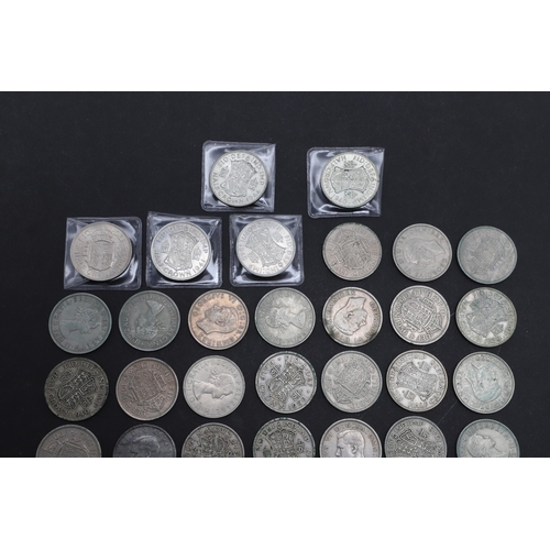 636 - A COMPLETE DATE RUN OF GEORGE VI AND ELIZABETH II PRE-DECIMAL HALFCROWNS, 1937-1967. George VI and l... 