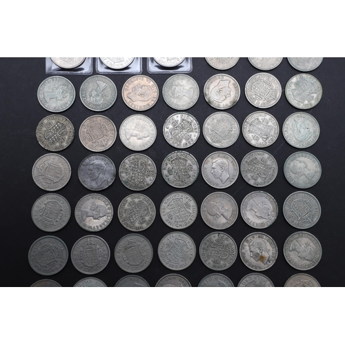 636 - A COMPLETE DATE RUN OF GEORGE VI AND ELIZABETH II PRE-DECIMAL HALFCROWNS, 1937-1967. George VI and l... 