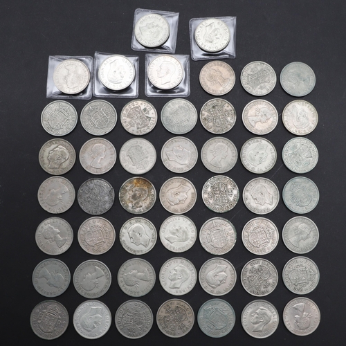 636 - A COMPLETE DATE RUN OF GEORGE VI AND ELIZABETH II PRE-DECIMAL HALFCROWNS, 1937-1967. George VI and l... 