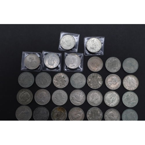 636 - A COMPLETE DATE RUN OF GEORGE VI AND ELIZABETH II PRE-DECIMAL HALFCROWNS, 1937-1967. George VI and l... 