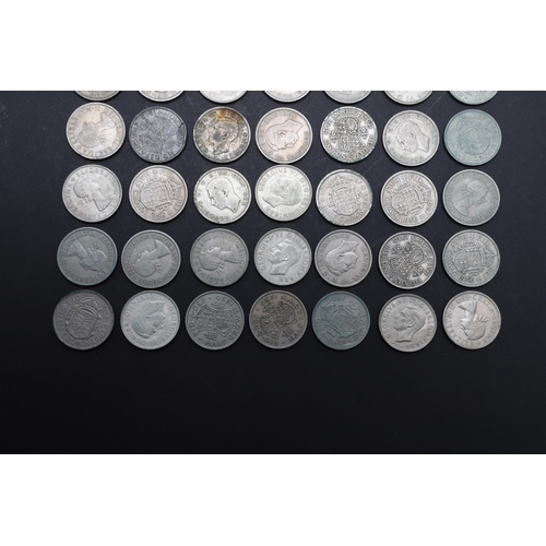 636 - A COMPLETE DATE RUN OF GEORGE VI AND ELIZABETH II PRE-DECIMAL HALFCROWNS, 1937-1967. George VI and l... 