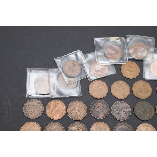 640 - A COLLECTION AND PARTIAL DATE RUN OF PENNIES, 1866 AND LATER. Pennies for: 1866, 1889, 1896 (2), 189... 