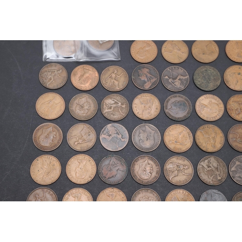 640 - A COLLECTION AND PARTIAL DATE RUN OF PENNIES, 1866 AND LATER. Pennies for: 1866, 1889, 1896 (2), 189... 