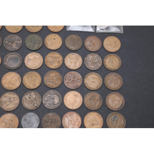 640 - A COLLECTION AND PARTIAL DATE RUN OF PENNIES, 1866 AND LATER. Pennies for: 1866, 1889, 1896 (2), 189... 