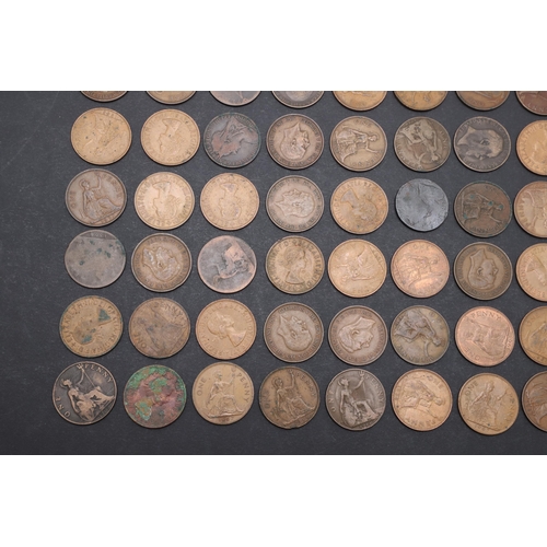 640 - A COLLECTION AND PARTIAL DATE RUN OF PENNIES, 1866 AND LATER. Pennies for: 1866, 1889, 1896 (2), 189... 