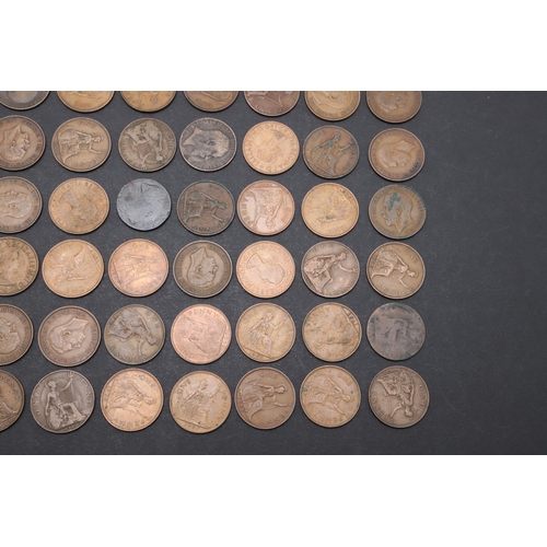 640 - A COLLECTION AND PARTIAL DATE RUN OF PENNIES, 1866 AND LATER. Pennies for: 1866, 1889, 1896 (2), 189... 