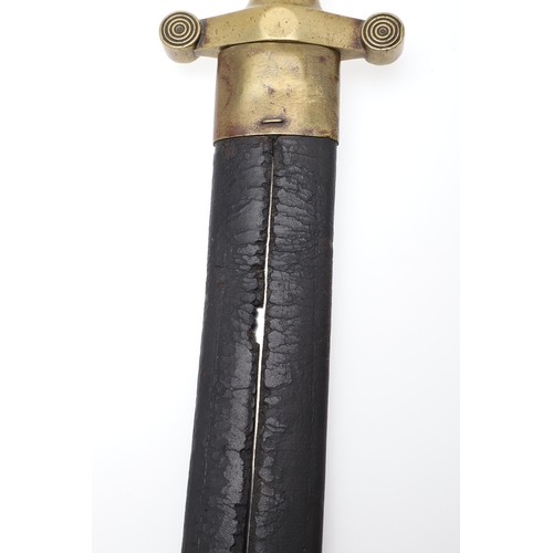 90A - AN 1831 PATTERN FRENCH ARTILLERY SIDE ARM AND SCABBARD. With a 48.5cm pointed, double edged blade st... 