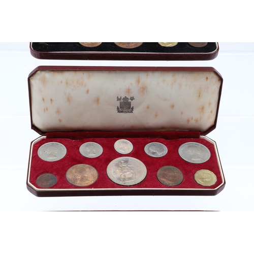 646 - THREE MID 20TH CENTURY SPECIMEN COIN SETS, 1950, 1951 AND 1953. Three specimen coin sets. A George V... 