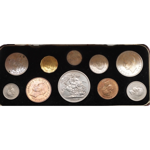 646 - THREE MID 20TH CENTURY SPECIMEN COIN SETS, 1950, 1951 AND 1953. Three specimen coin sets. A George V... 