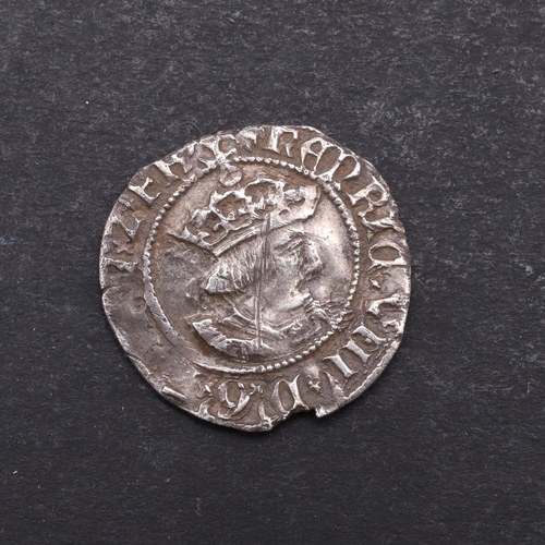 743 - A HENRY VIII HALFGROAT, CANTERBURY 1526-32. A Henry VII Halfgroat, second coinage, his own young cro... 