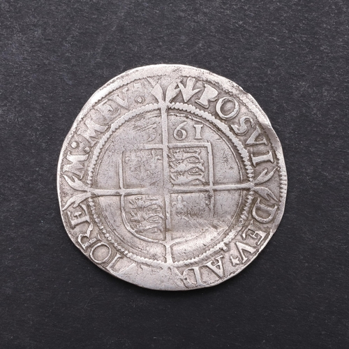 744 - AN ELIZABETH I SIXPENCE, 1561. An Elizabeth I Sixpence, crowned small bust l. with rose behind. Reve... 