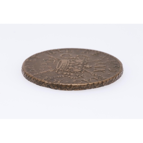 750 - A JAMES II GUNMONEY HALFCROWN, 1689. An Irish James II Gunmoney Halfcrown, February 1689, laureate d... 