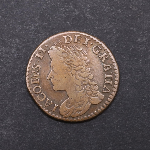 752 - A JAMES II GUNMONEY SIXPENCE, 1689. A James II Gunmoney Sixpence, laureate and draped bust l. Revers... 