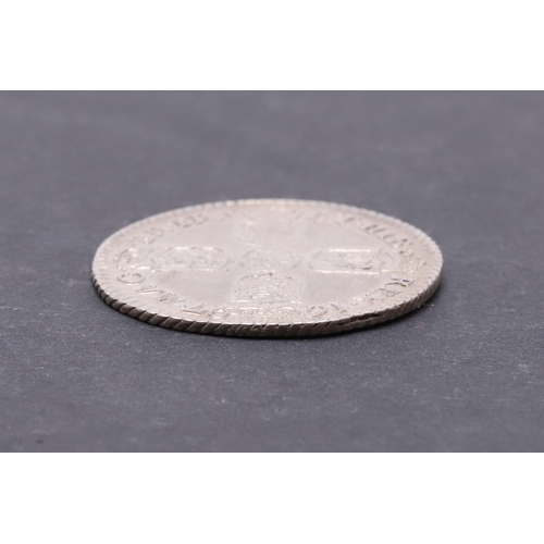 757 - A WILLIAM III SIXPENCE, 1697. A William III Sixpence, first laureate and draped bust r. Reverse with... 