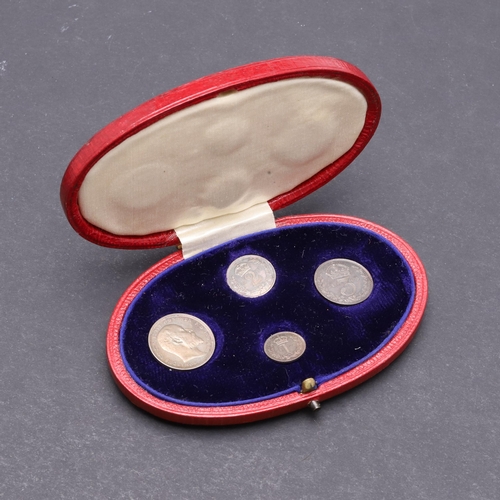 A CASED SET OF EDWARD VII MAUNDY COINS,1905. A set of Edward VII Maundy ...