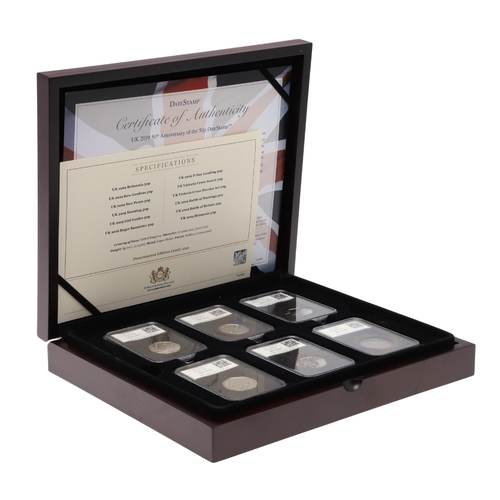 797 - THE DATESTAMP 2019 50TH ANNIVERSARY OF THE 50 PENCE 12 COIN SET. A twelve coin datestamp 50p set com... 