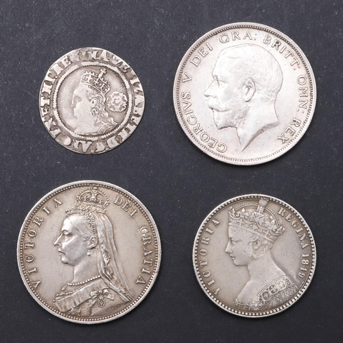 A SMALL COLLECTION OF SILVER COINS, ELIZABETH I AND LATER. An Elizabeth ...