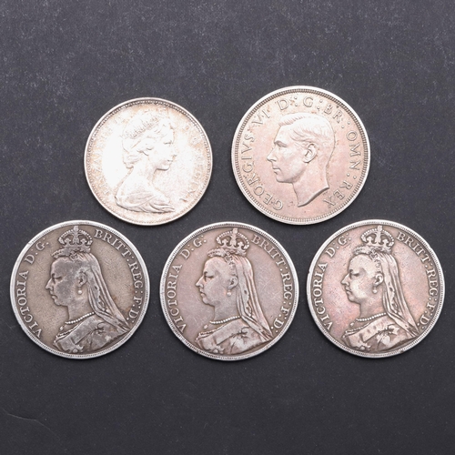 819 - A QUEEN VICTORIA CROWN, 1890 AND FOUR OTHERS SIMILAR. Queen Victoria Crown, Jubilee bust l. Reverse ... 