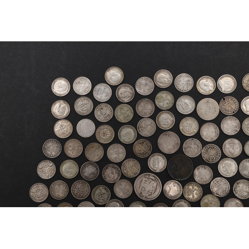 835 - A COLLECTION OF QUEEN VICTORIA AND LATER THREE PENCE AND OTHERS. Queen Victoria and later Threepence... 