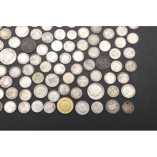 835 - A COLLECTION OF QUEEN VICTORIA AND LATER THREE PENCE AND OTHERS. Queen Victoria and later Threepence... 