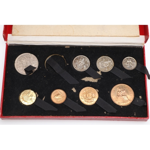 908 - A ROYAL MINT 1937 SET AND SIMILAR 1950 SET. A George VI 1937 set comprising Crown, Halfcrown, two sh... 