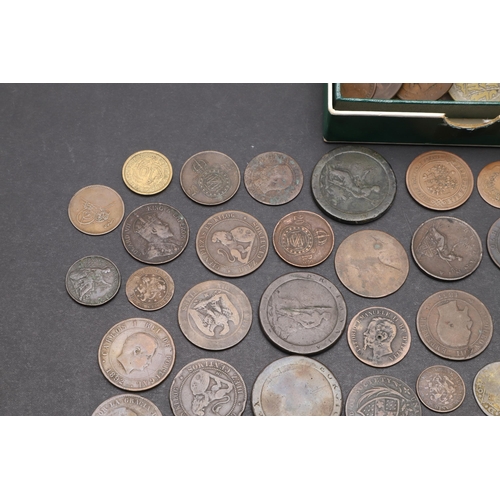 918 - A COLLECTION OF WORLD COINS TO INCLUDE GEORGE III COPPER AND OTHERS. A mixed collection of world coi... 