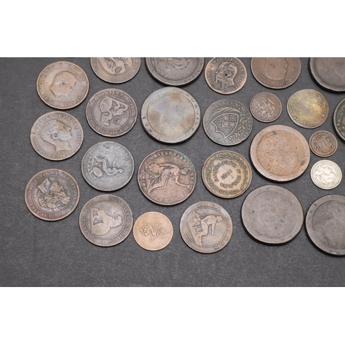 918 - A COLLECTION OF WORLD COINS TO INCLUDE GEORGE III COPPER AND OTHERS. A mixed collection of world coi... 