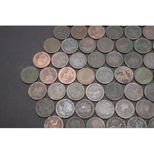 921 - A LARGE COLLECTION OF 'CARTWHEEL' PENNIES. A collection of 86 Cartwheel pennies, some overstamped.