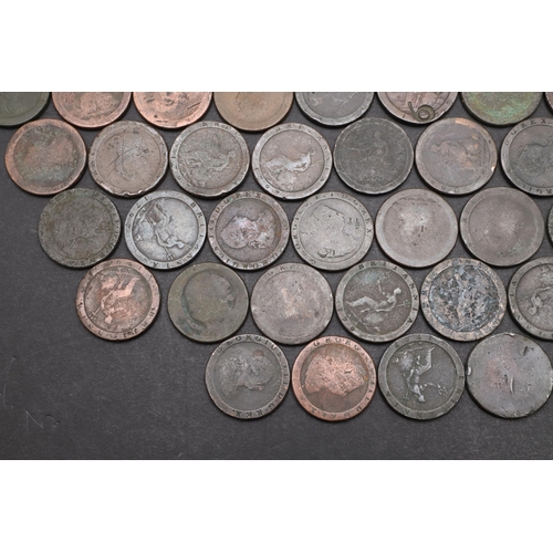 921 - A LARGE COLLECTION OF 'CARTWHEEL' PENNIES. A collection of 86 Cartwheel pennies, some overstamped.