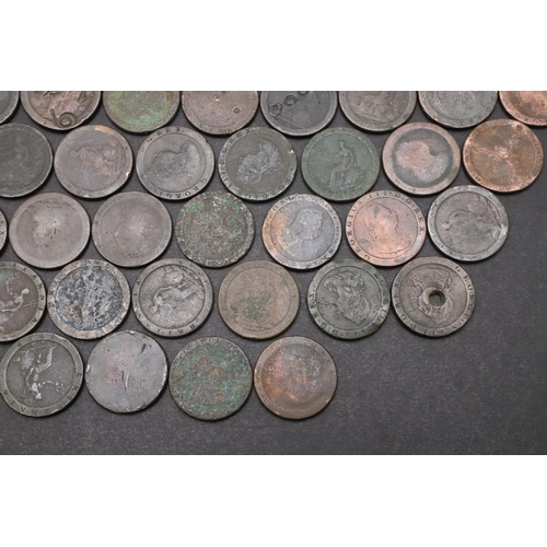 921 - A LARGE COLLECTION OF 'CARTWHEEL' PENNIES. A collection of 86 Cartwheel pennies, some overstamped.